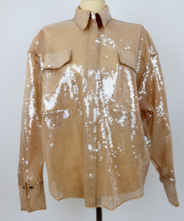 Oversized Sheer Sequin Shirt